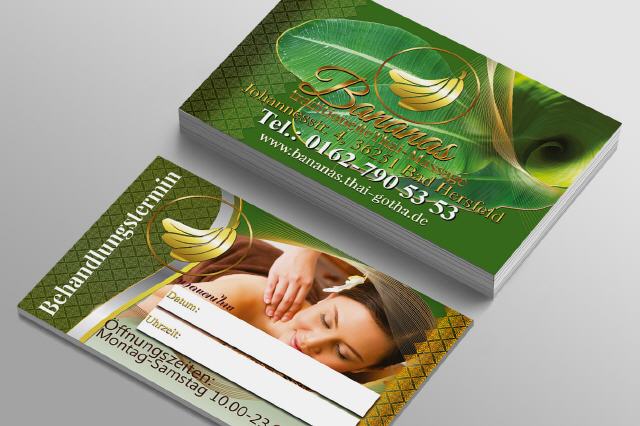 Banana Thai-Massage Visitenkarte Design