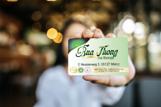 Visitenkarten Designs Buathong Thai-Massage Mainz
