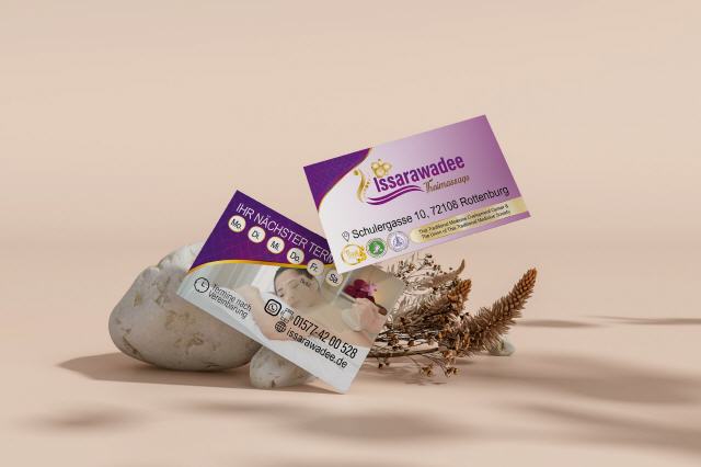 Visitenkarte Designs Issarawadee Thai-Massage