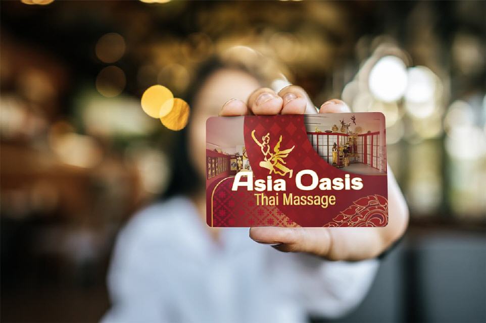 Thai-Massage Visitenkarte Design Asia Oasis Baumholder