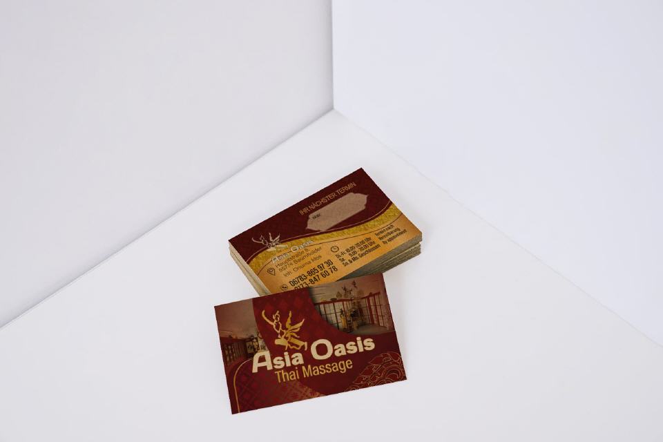 Thai-Massage Visitenkarte Design Asia Oasis Baumholder