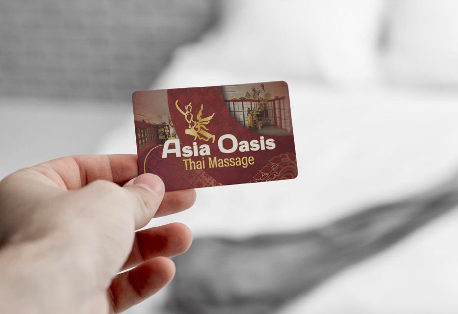 Thai-Massage Visitenkarte Design Asia Oasis Baumholder