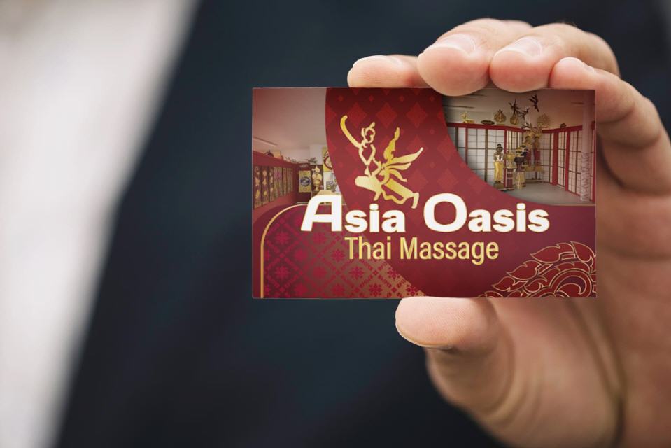Thai-Massage Visitenkarte Design Asia Oasis Baumholder