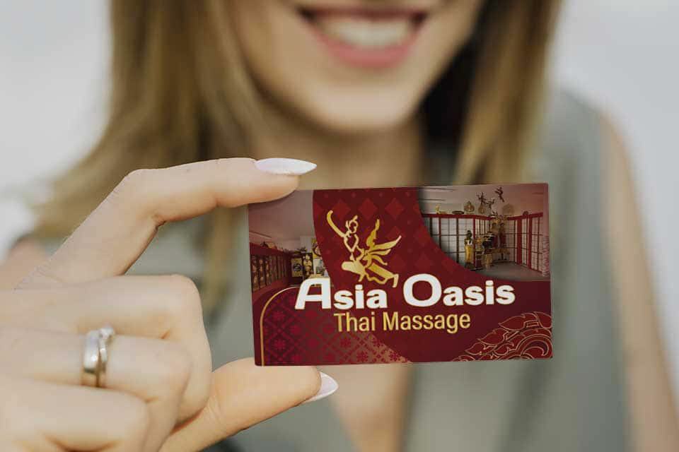 Thai-Massage Visitenkarte Design Asia Oasis Baumholder