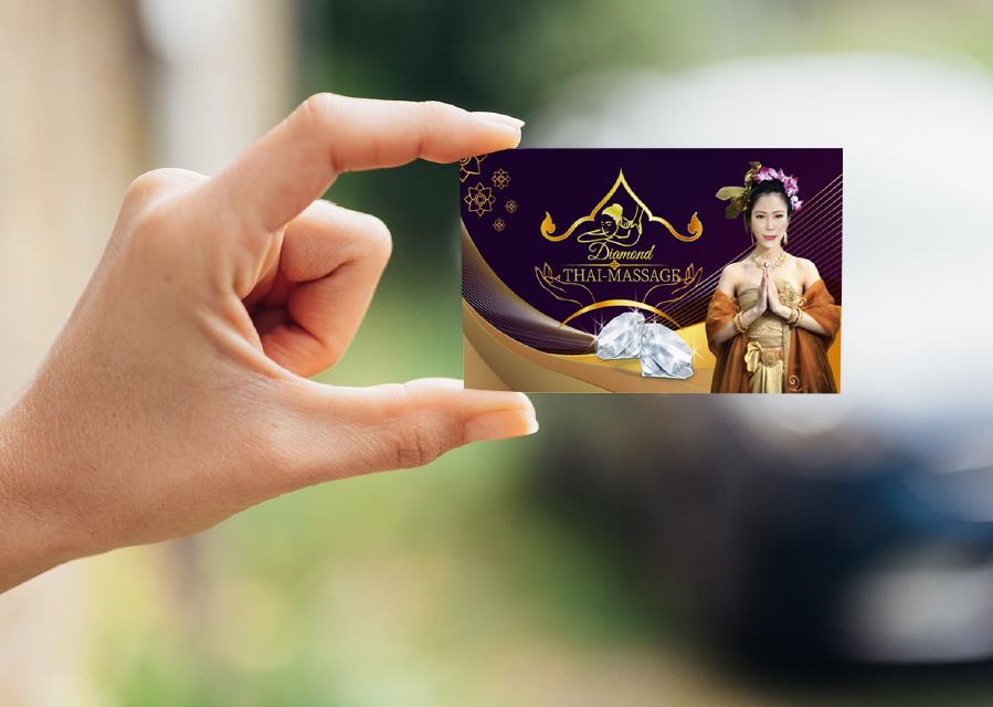 Visitenkarte Design Diamant Thaimassage