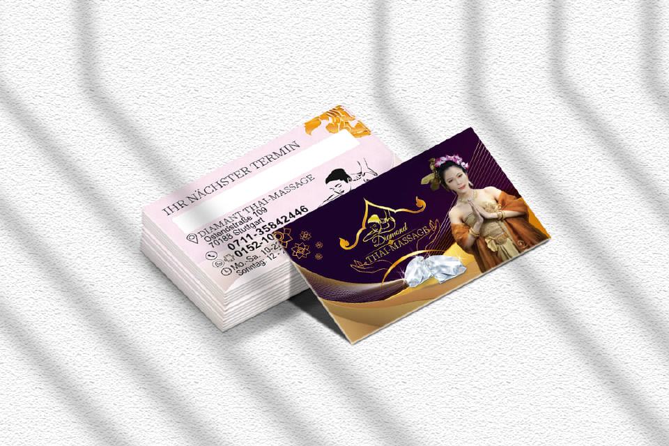 Visitenkarte Design Diamant Thaimassage