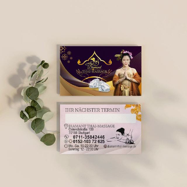 Visitenkarte Design Diamant Thaimassage