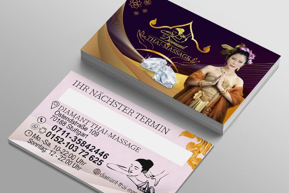 Visitenkarte Design Diamant Thaimassage