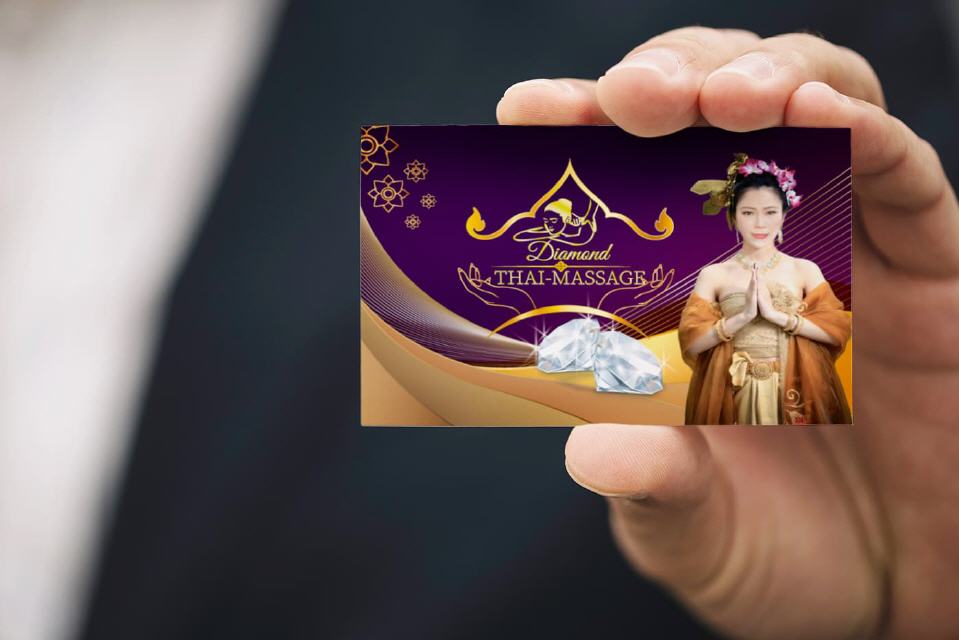 Visitenkarte Design Diamant Thaimassage