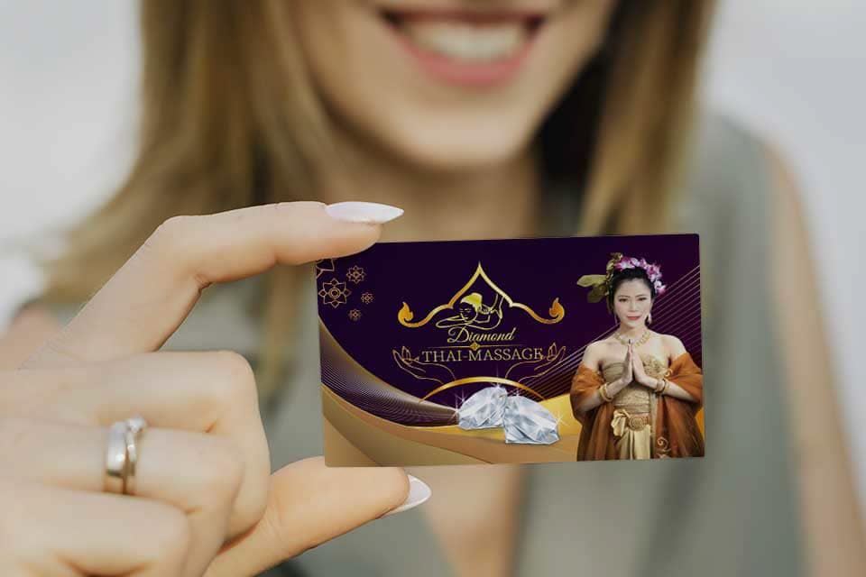 Visitenkarte Design Diamant Thaimassage