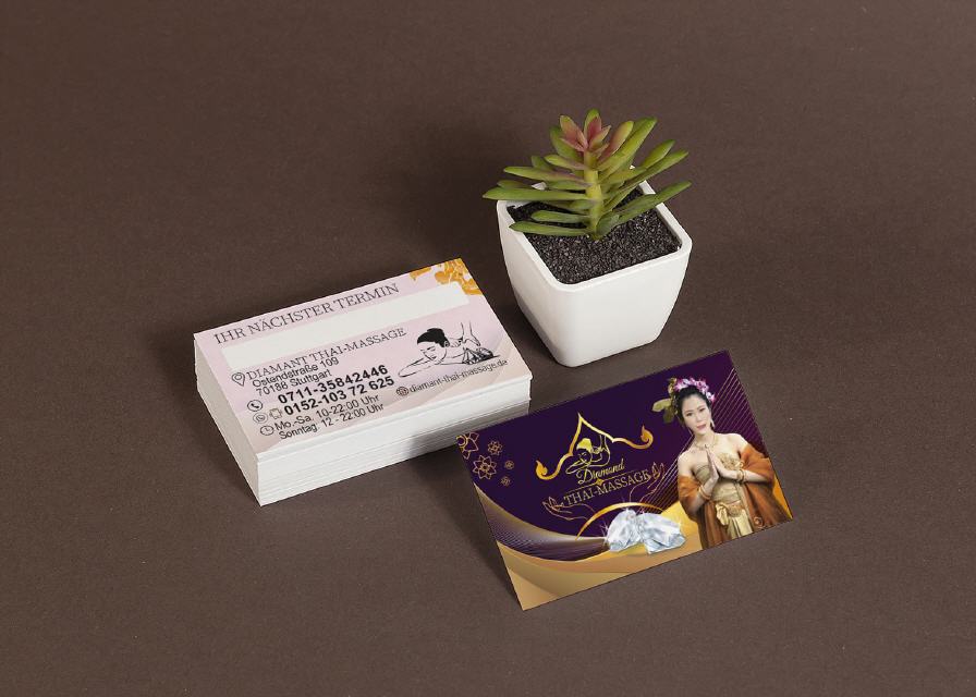 Visitenkarte Design Diamant Thaimassage