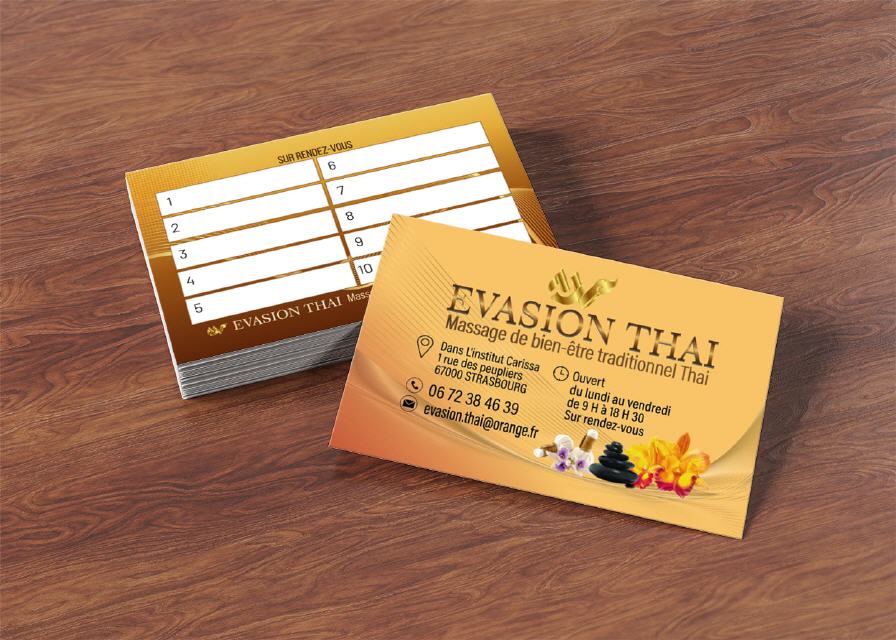Visitenkarte Evasion Thai Design Strasbourg