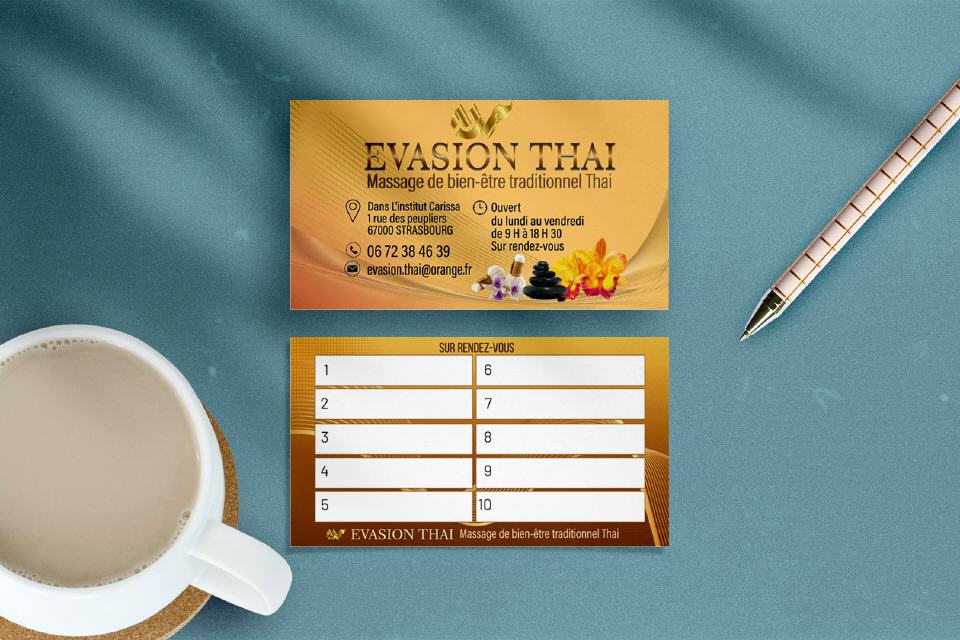 Visitenkarte Evasion Thai Design Strasbourg