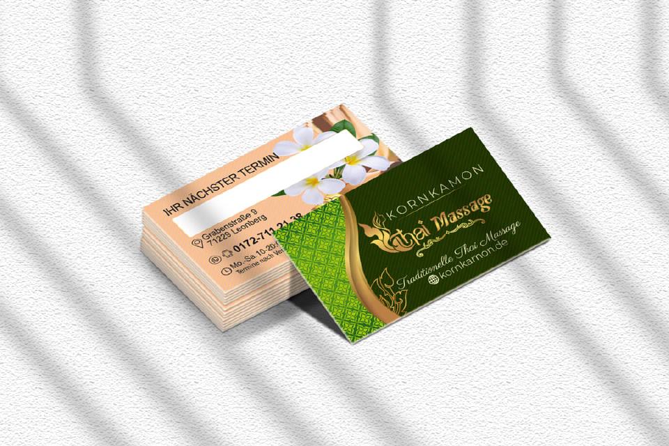 Visitenkarte Designs Kornkamon Thai-Massage