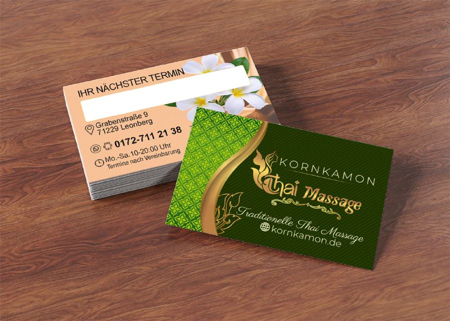 Visitenkarte Designs Kornkamon Thai-Massage