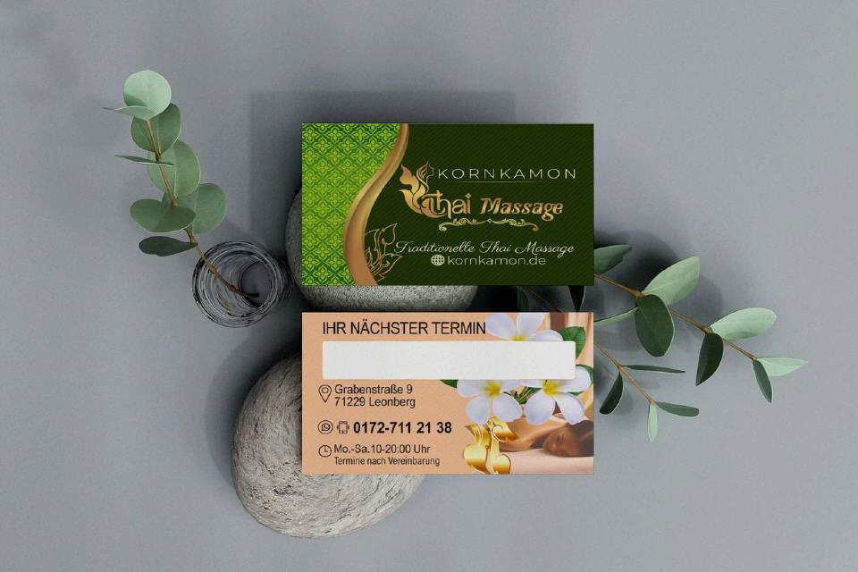 Visitenkarte Designs Kornkamon Thai-Massage