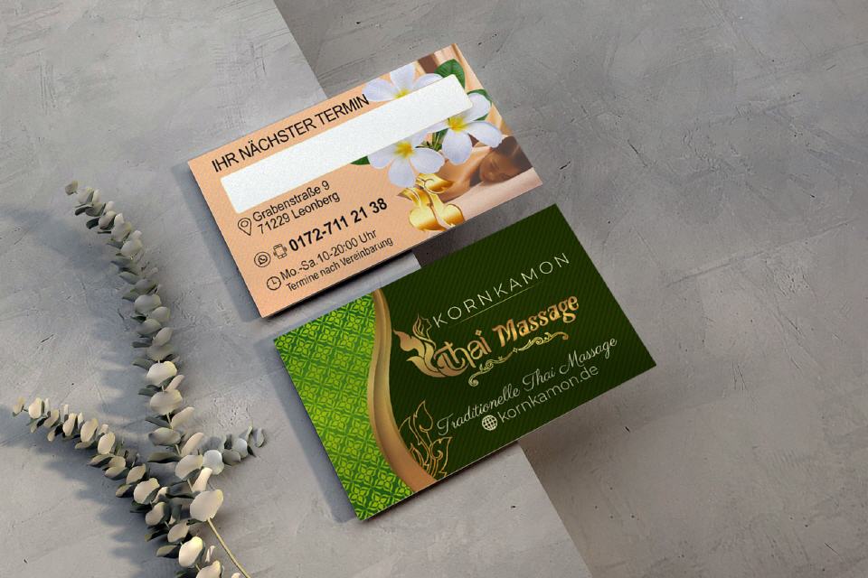 Visitenkarte Designs Kornkamon Thai-Massage