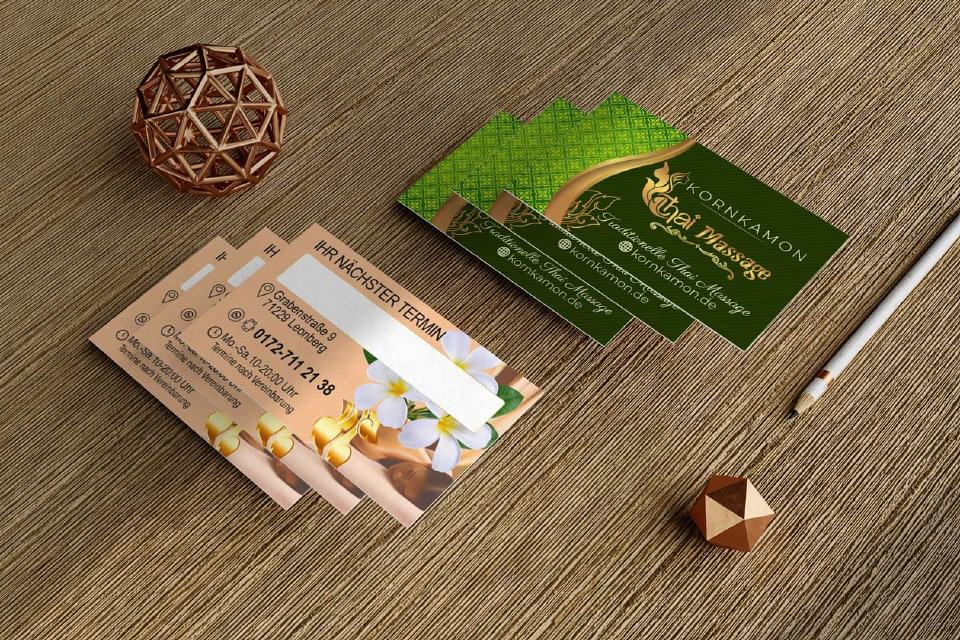 Visitenkarte Designs Kornkamon Thai-Massage