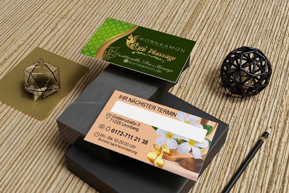 Visitenkarte Designs Kornkamon Thai-Massage