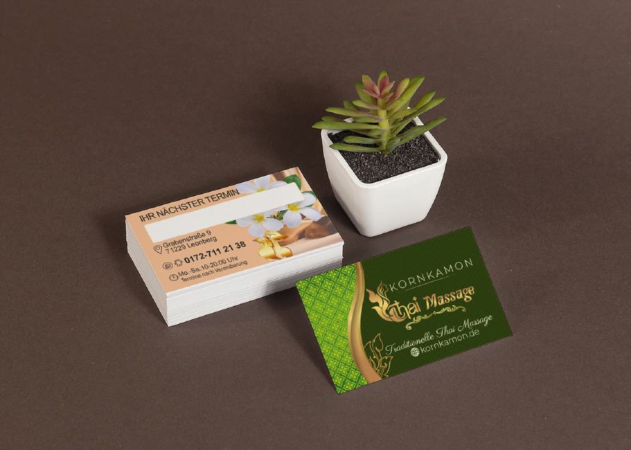 Visitenkarte Designs Kornkamon Thai-Massage